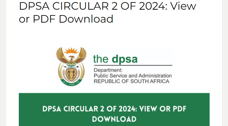 DPSA Circular 2 of 2024 Check Latest NewsRoom Updates » Jobfeed.co.za