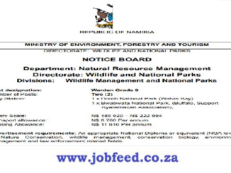 Directorate of Wildlife and National Parks (DWNP) Announces Exciting Warden Grade 9 Vacancies