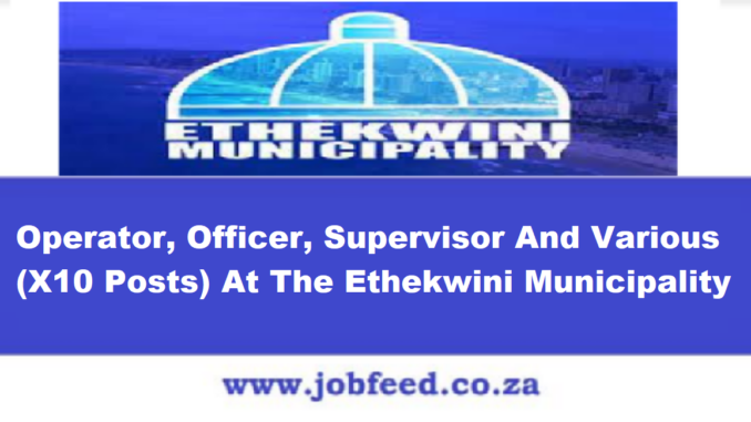 Ethekwini Municipality Vacancies