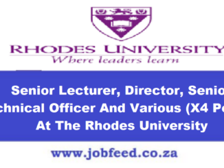 Rhodes University Vacancies