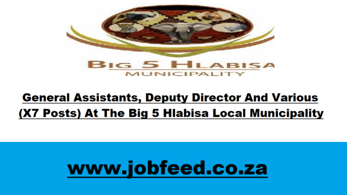 Big 5 Hlabisa Local Municipality Vacancies