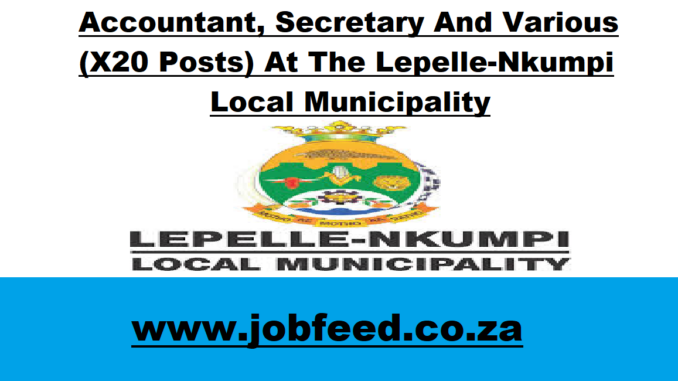 Lepelle-Nkumpi Local Municipality Vacancies