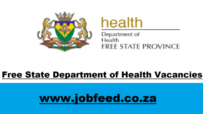 Free State Department of Health Vacancies