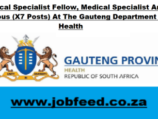 Gauteng Department of Health Vacancies