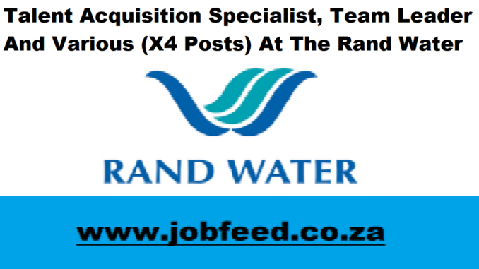 Rand Water Vacancies