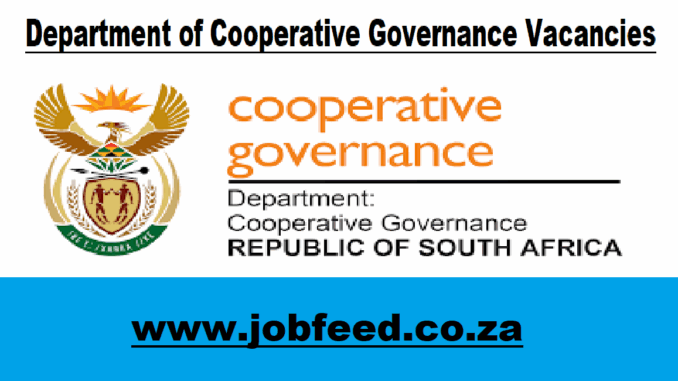 Department of Cooperative Governance Vacancies