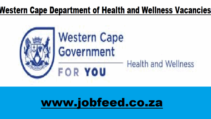 Western Cape Department of Health and Wellness Vacancies 2025